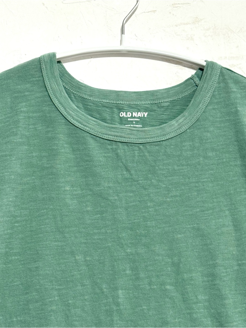 Old Navy EveryWear 100% Cotton Slub Tee Green Women’s L - Picture 2 of 8